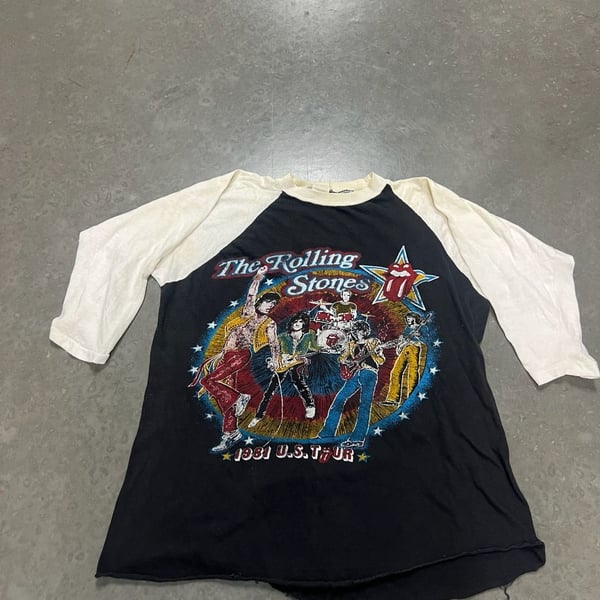 Vintage 1981 The Rolling Stones Tattoo You Tour Raglan Baseball T-Shirt