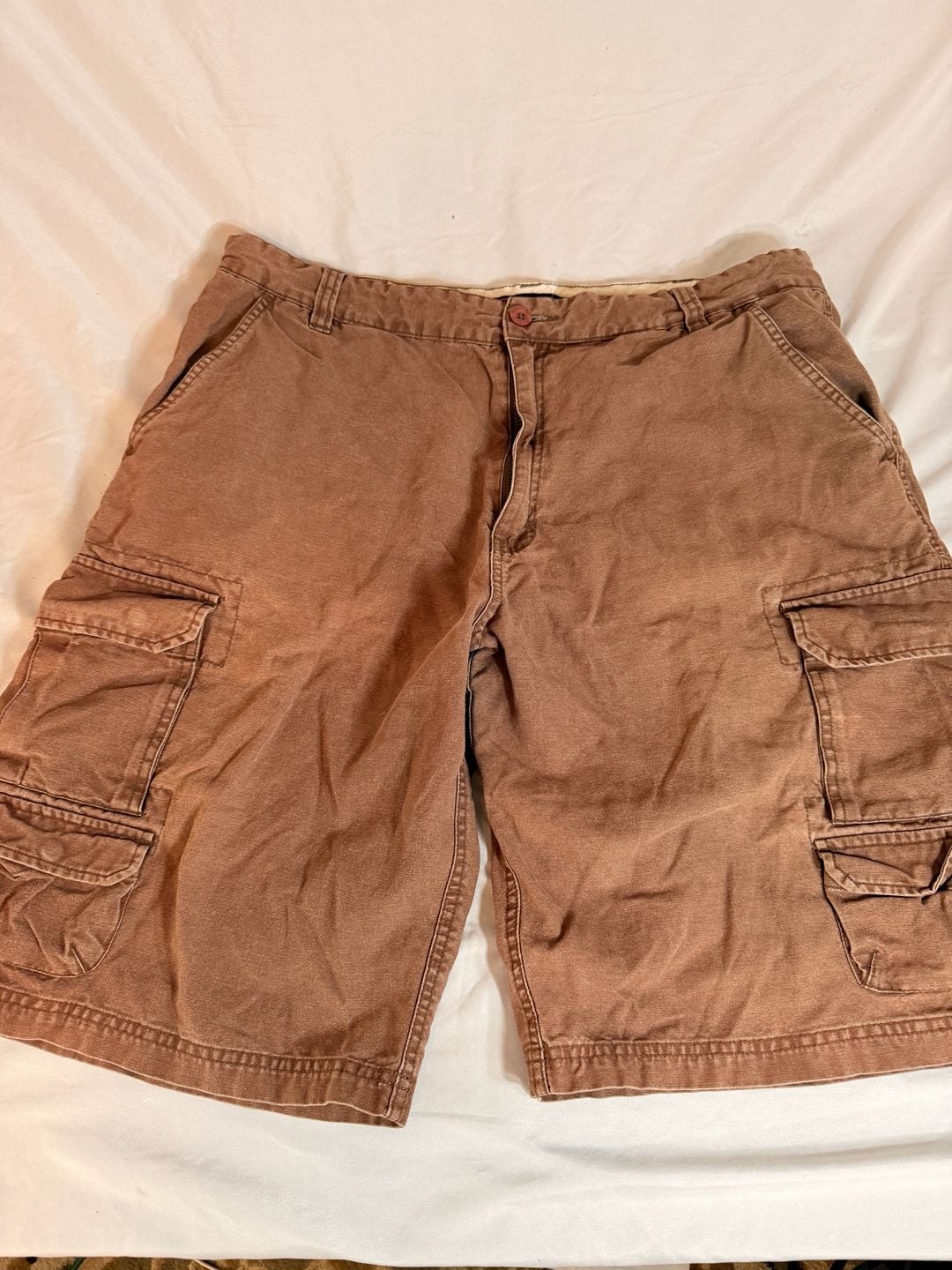 Bugle Boy Vintage 90s Dirt Brown Cargo Shorts Size 40 2