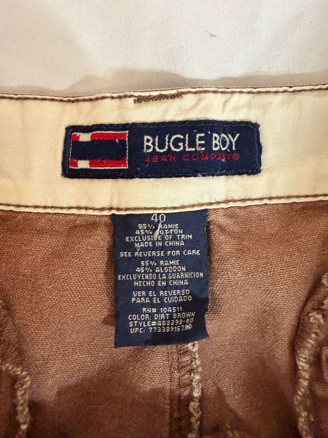 Bugle Boy Vintage 90s Dirt Brown Cargo Shorts Size 40 3