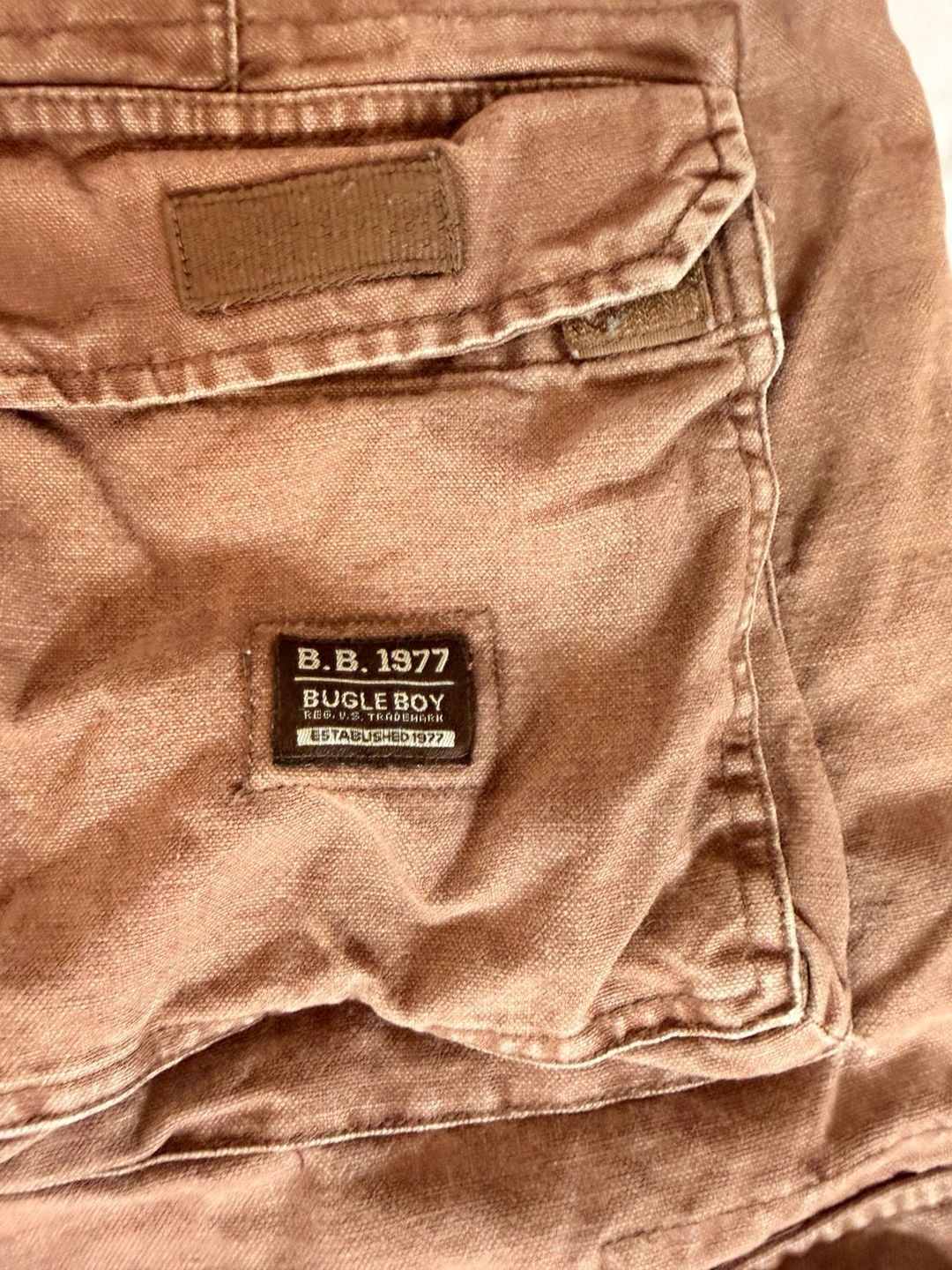 Bugle Boy Vintage 90s Dirt Brown Cargo Shorts Size 40 5