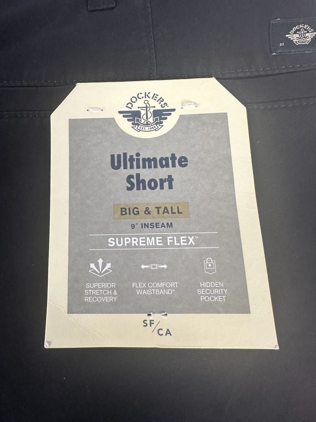 Dockers Men 46 Big Tall Ultimate Chino Shorts Black Supreme Flex Stretch NWT 5