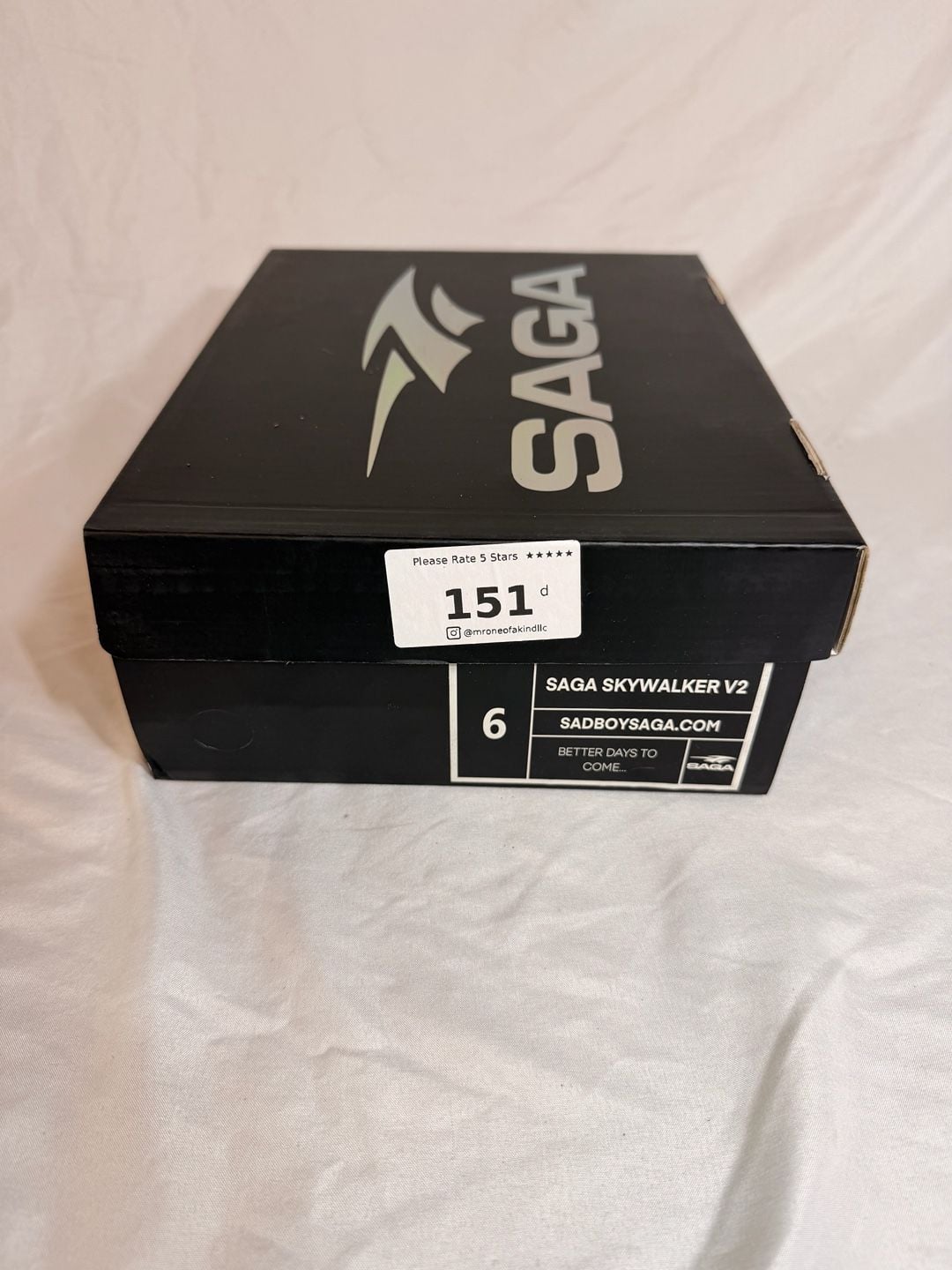 Sadboy Saga Skywalker V2 Black Sneakers Size 6 2