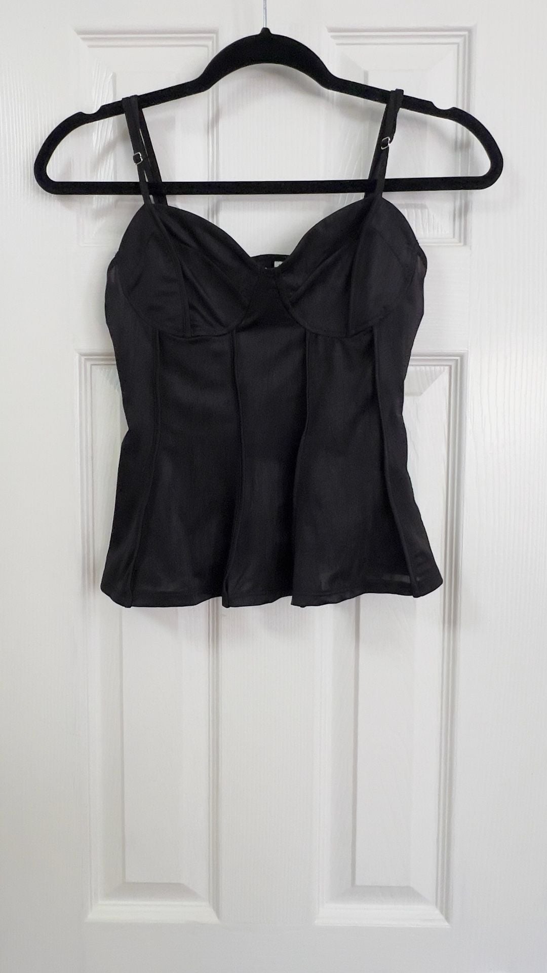 Divided by H&M Black Corset Peplum Camisole Top Size S 2