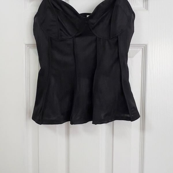 Divided by H&M Black Corset Peplum Camisole Top Size S