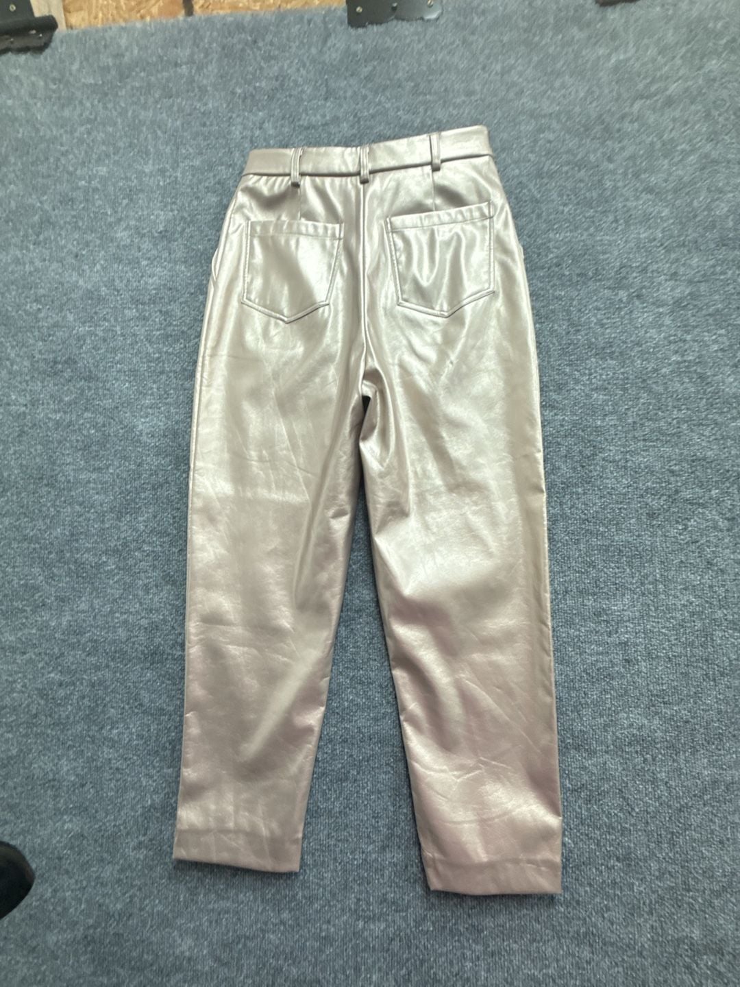 Laure & Max Metallic Faux Leather Pants 4