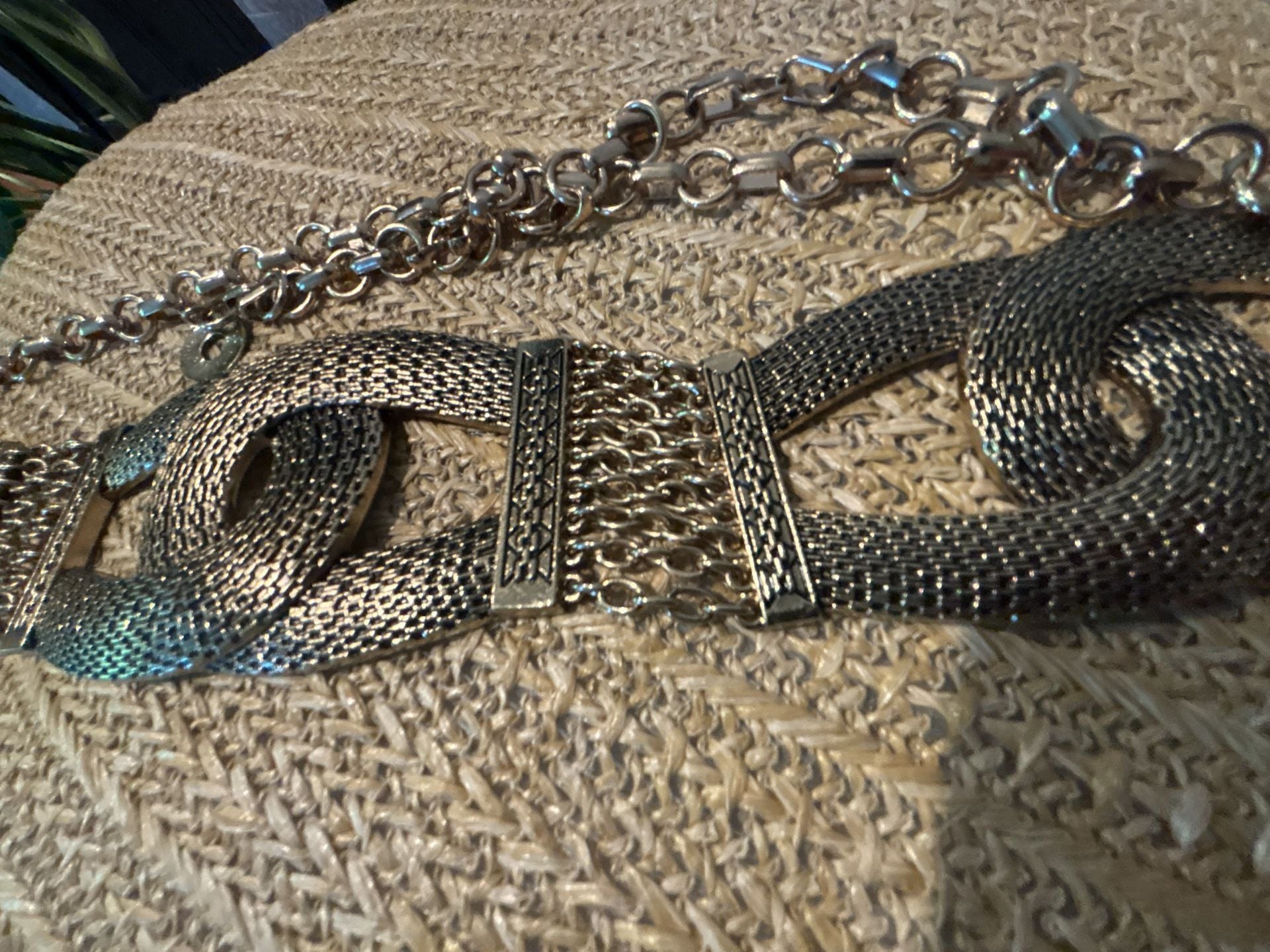 Chico's Statement Gold Tone Metal Chain Link Belt 3