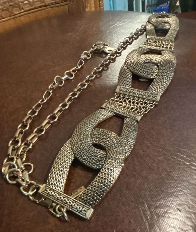 Chico's Statement Gold Tone Metal Chain Link Belt 5