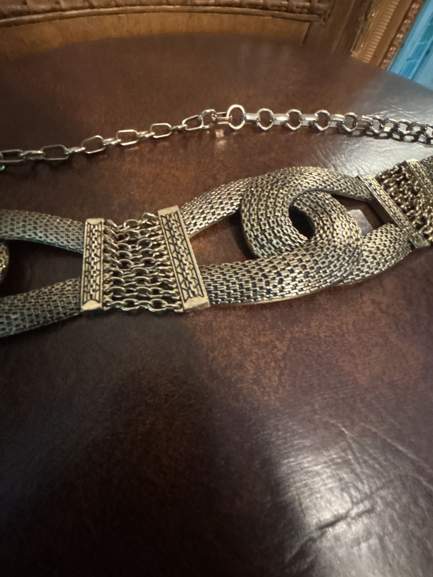 Chico's Statement Gold Tone Metal Chain Link Belt 6