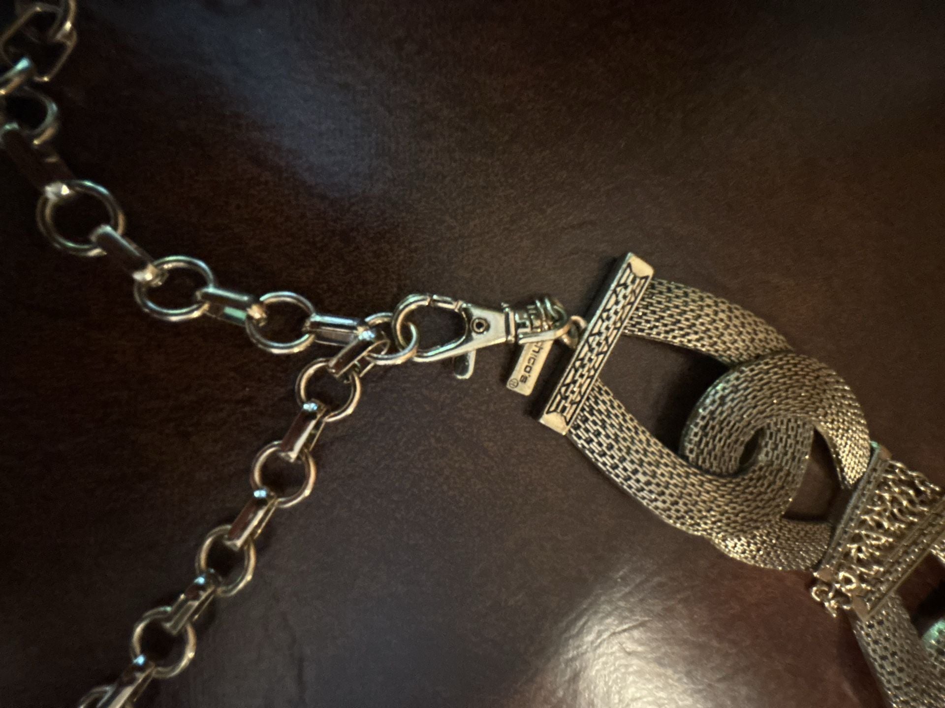 Chico's Statement Gold Tone Metal Chain Link Belt 2