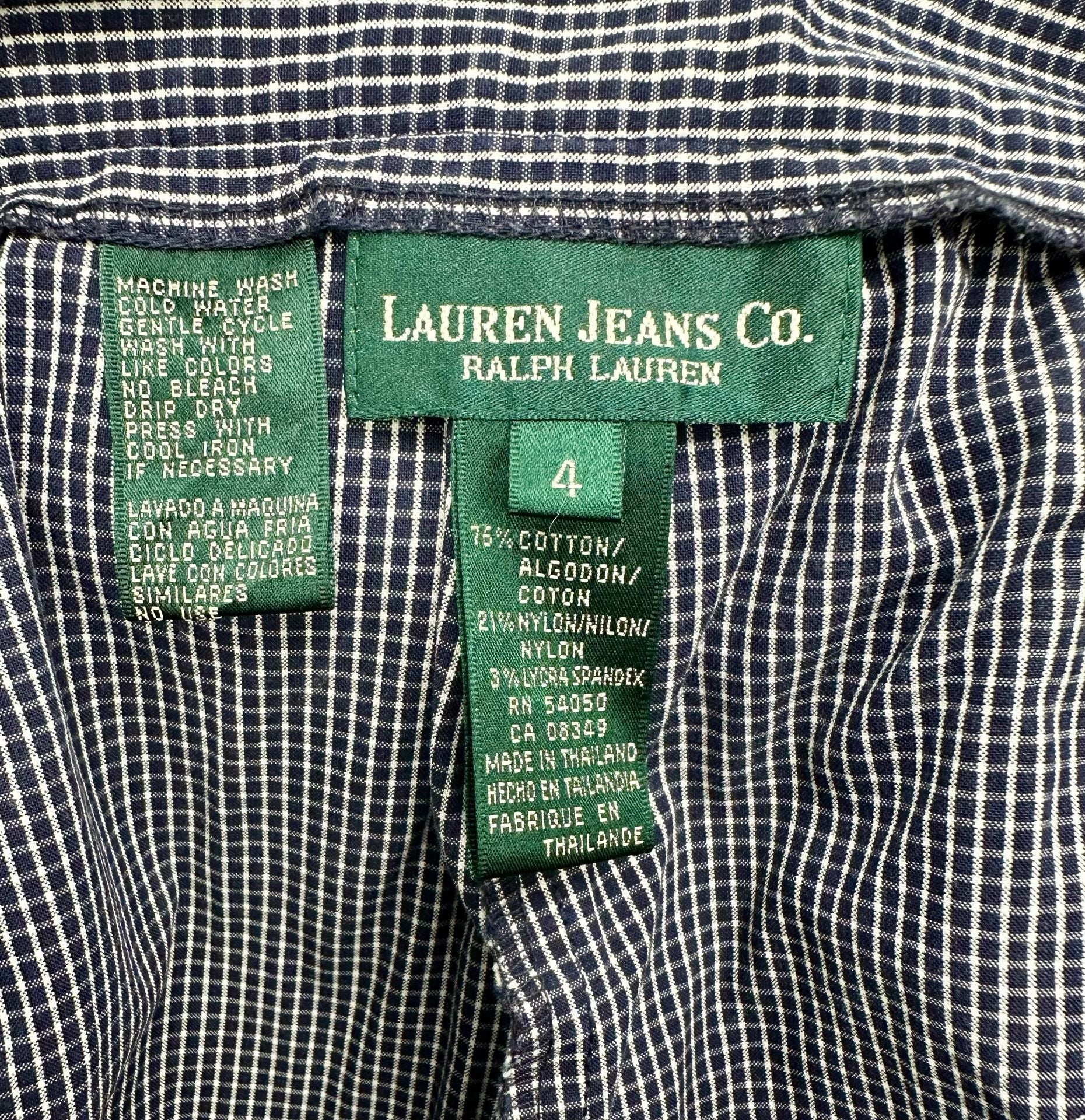 Lauren Jeans Co Ralph Lauren Blue Gingham Plaid Pants Size 4 2