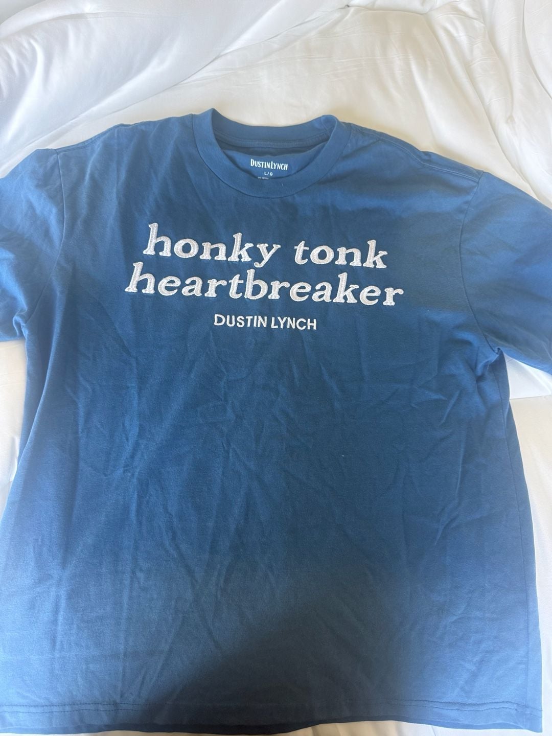 Dustin Lynch Honky Tonk Heartbreaker Tour T-Shirt Blue Size L 2
