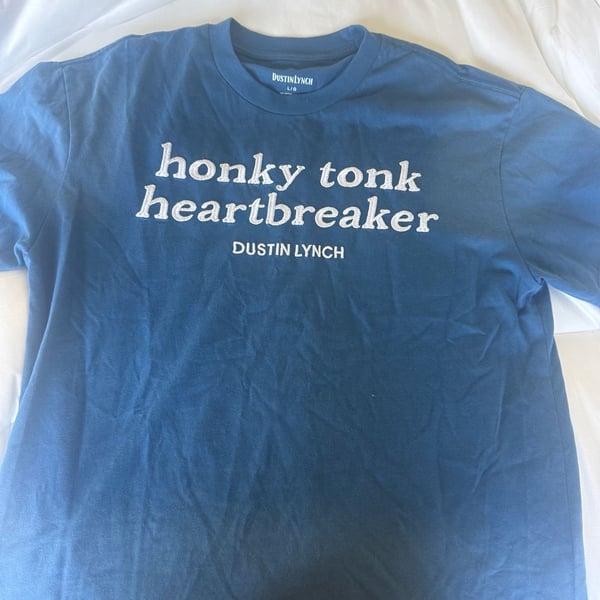 Dustin Lynch Honky Tonk Heartbreaker Tour T-Shirt Blue Size L