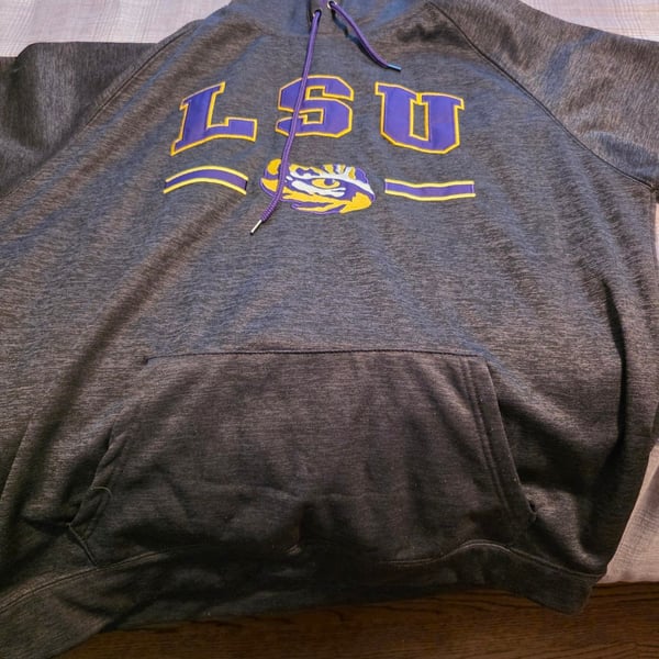 LSU Tigers Colosseum Charcoal Gray Hoodie Sweatshirt Size Medium