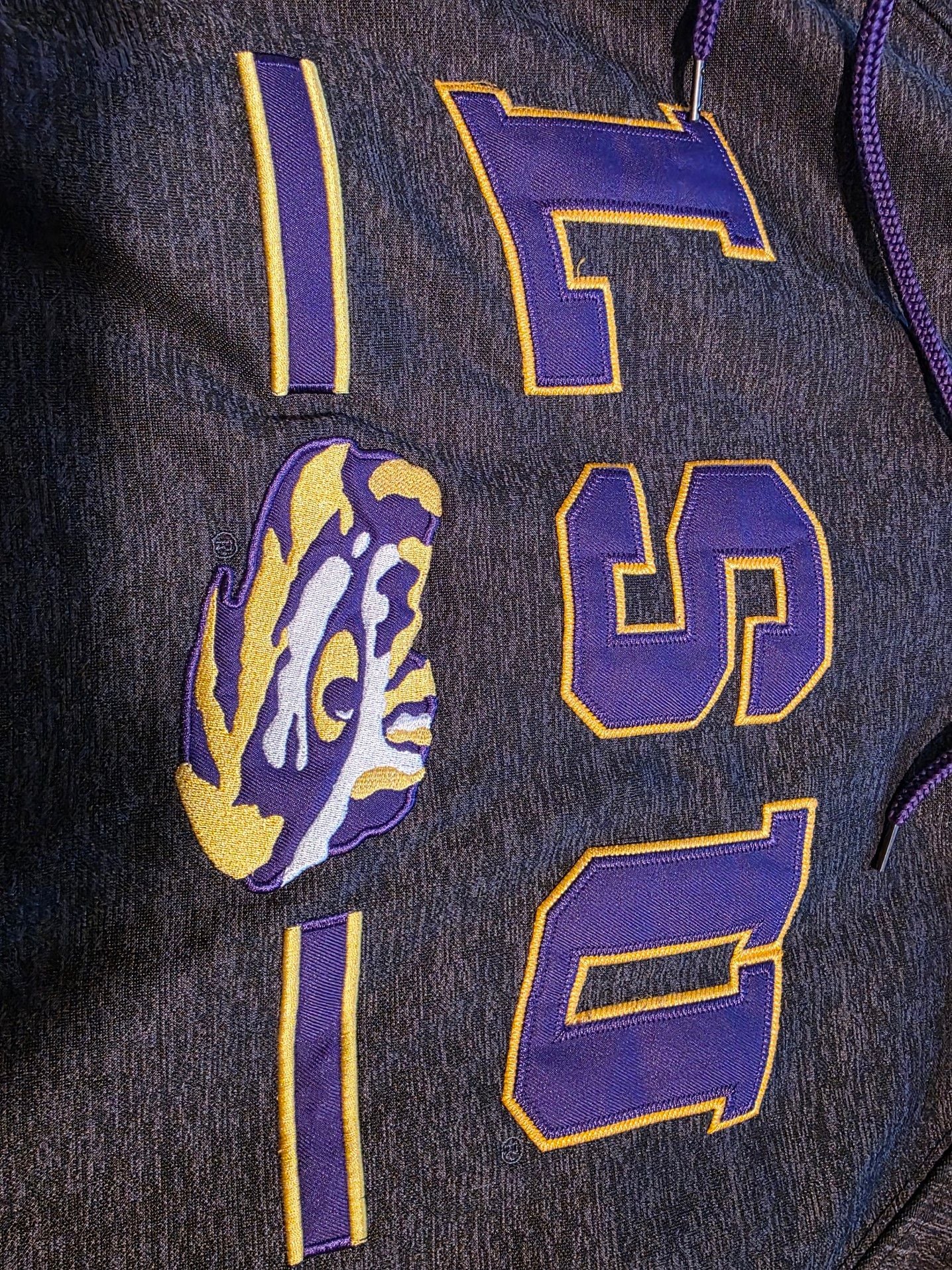 LSU Tigers Colosseum Charcoal Gray Hoodie Sweatshirt Size Medium 3