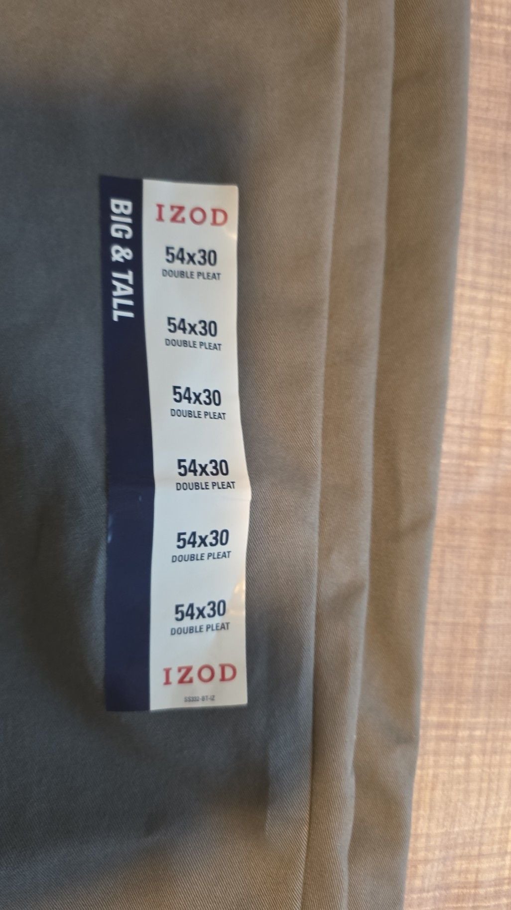 IZOD SportFlex Flat Front Pants 54x30 Big & Tall Gray 2