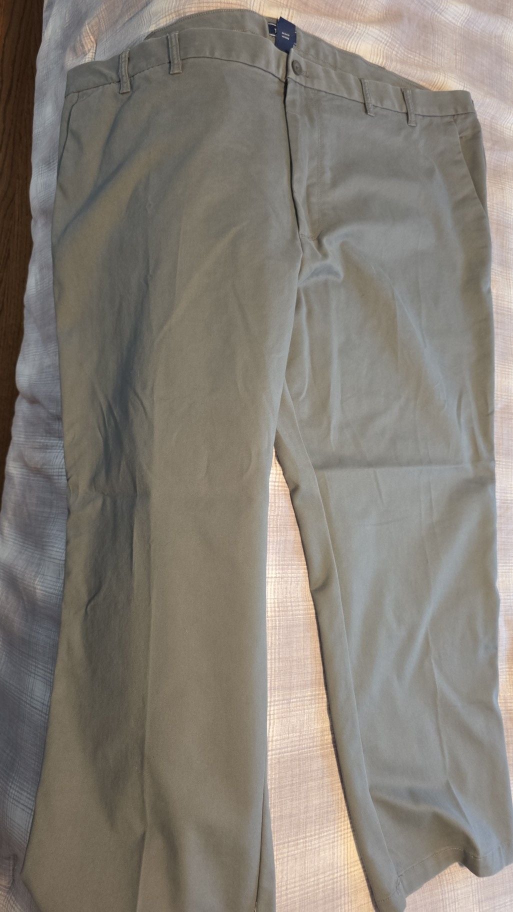 IZOD SportFlex Flat Front Pants 54x30 Big & Tall Gray 3