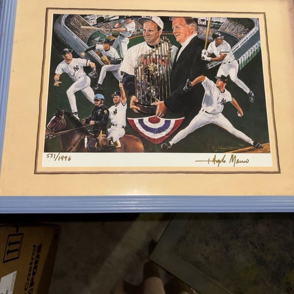 Angelo Marra Signed 1996 NY Yankees World Series Champ Lm’d Ed. Print #551/1996