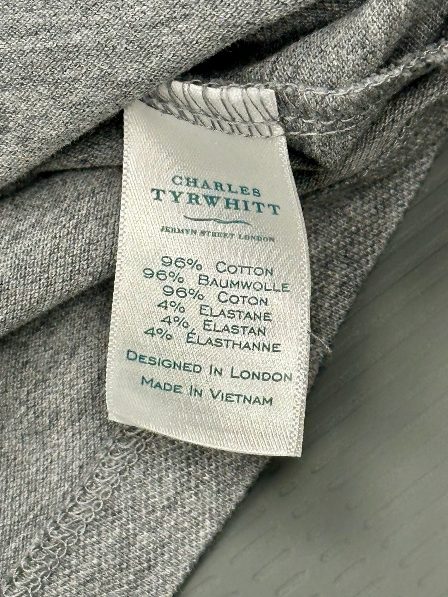Charles Tyrwhitt England Rugby Grey Long Sleeve Knit Button Up Shirt 4