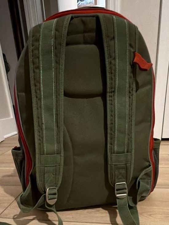 Pottery Barn Kids Riley Forest Green with Red Trim Backpack 5