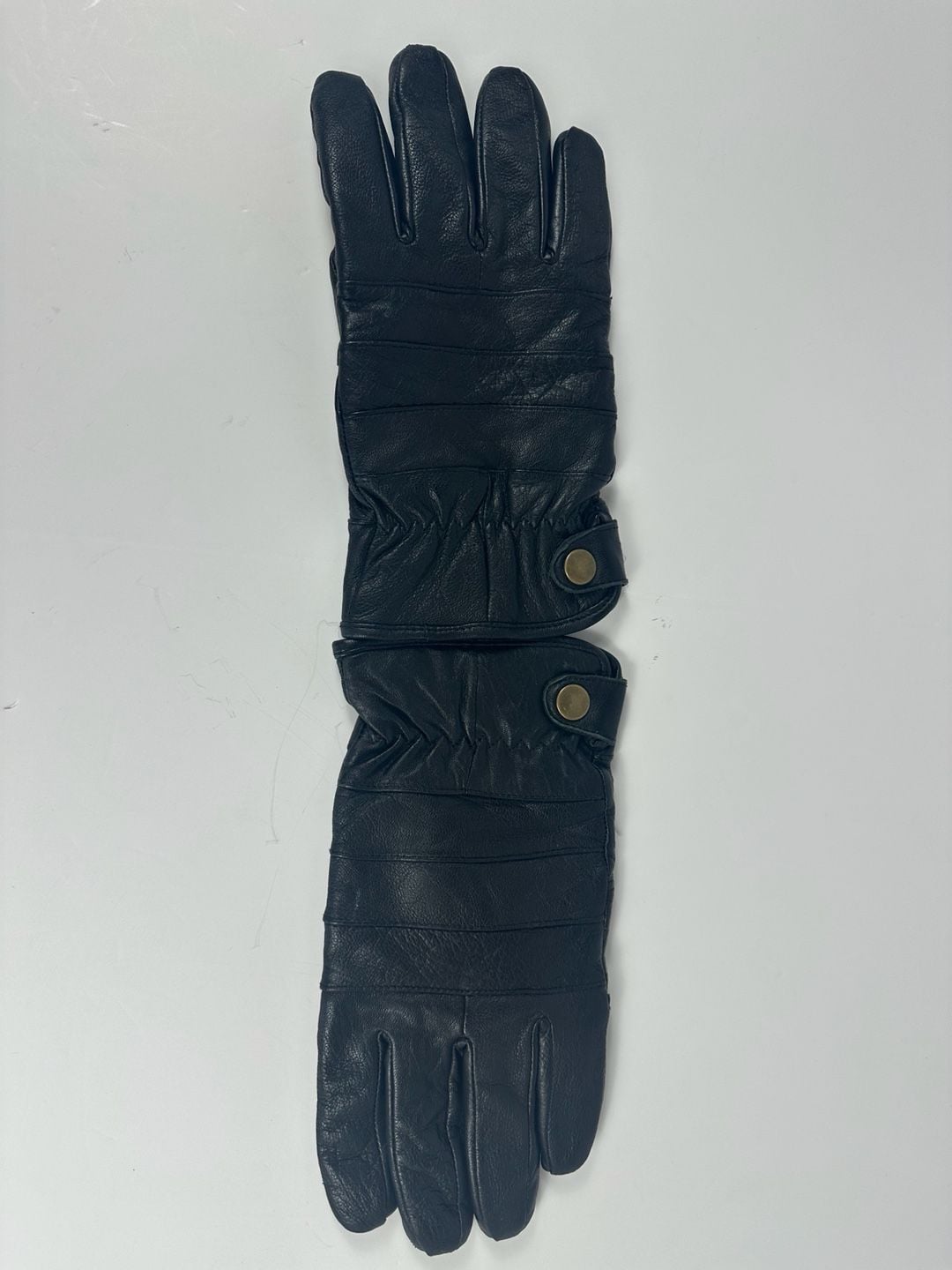Mens Black L/XL Leather Driving Gloves Thinsulate 40g Insulated Patchwork Snap 2