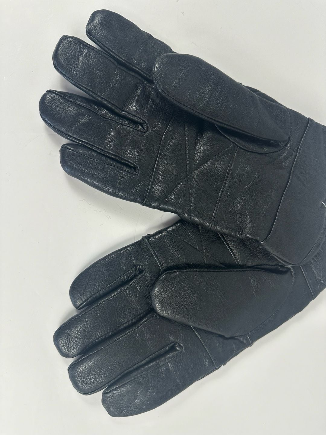 Mens Black L/XL Leather Driving Gloves Thinsulate 40g Insulated Patchwork Snap 3