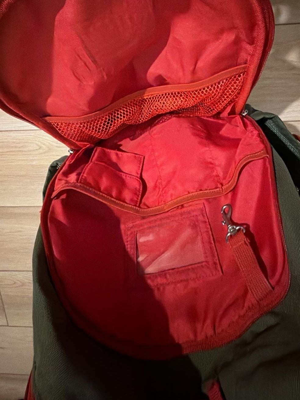 Pottery Barn Kids Riley Forest Green with Red Trim Backpack 11