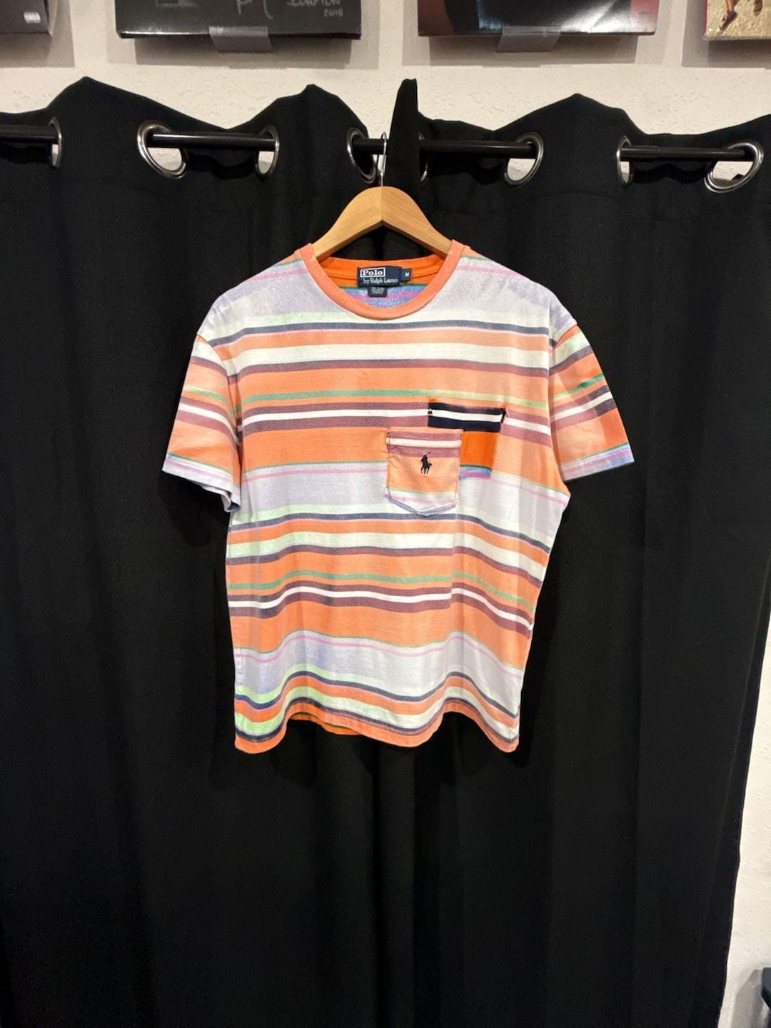 Polo by Ralph Lauren Multicolor Striped Pocket T-Shirt Medium 2