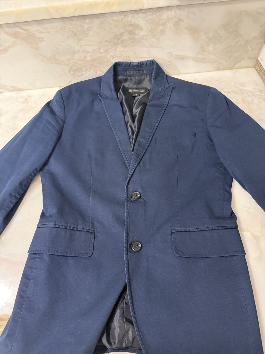 INC International Concepts Slim Fit Blue Suit Jacket Blazer and Pants Set 1