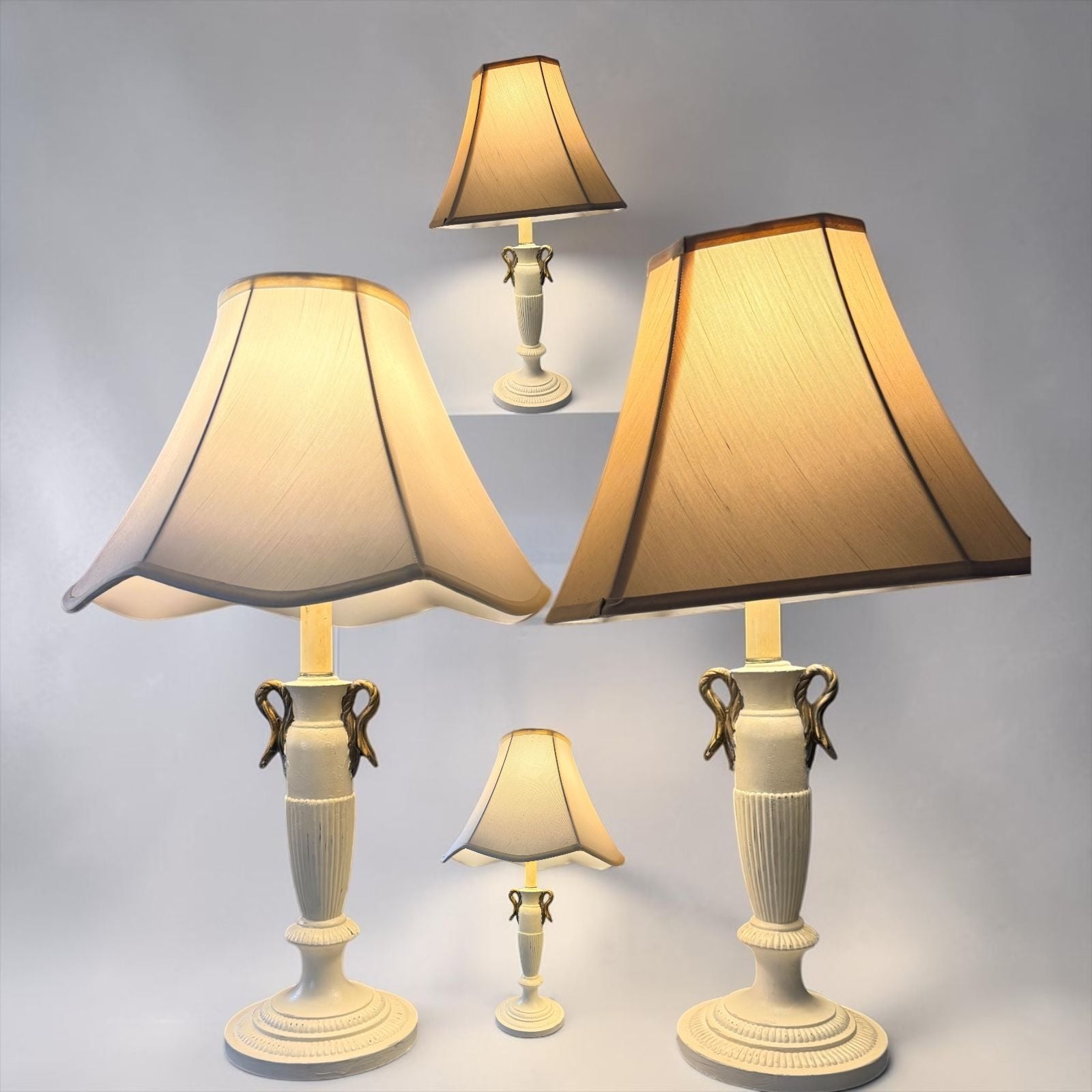 Vintage Neoclassical Urn Table Lamp with Gold Tone Accents and Pleated Shade 1