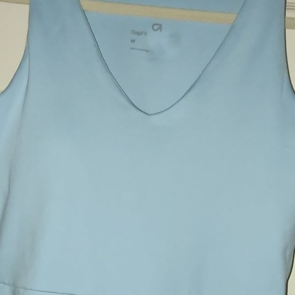 GapFit Light Blue Active Dress with V-Neck and Shelf Bra Size M
