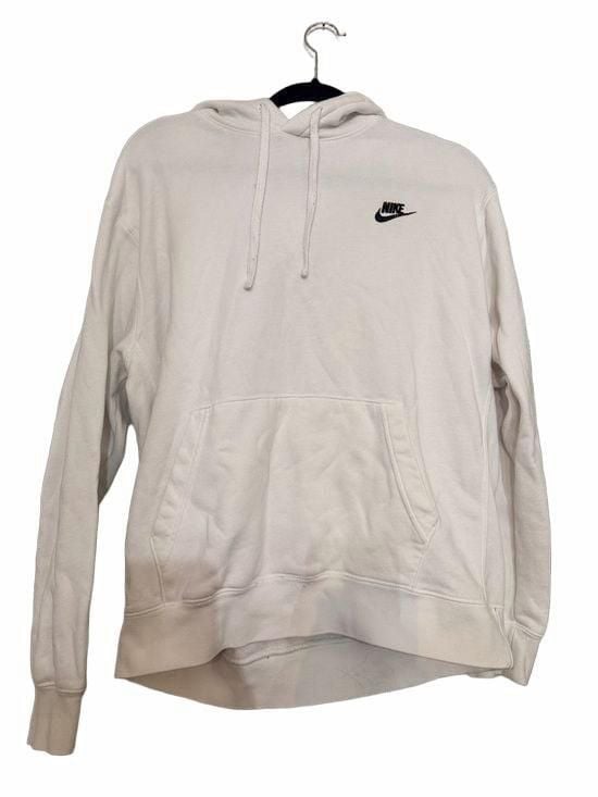 Nike White Hoodie Pullover Hoodie with Black Swoosh 2