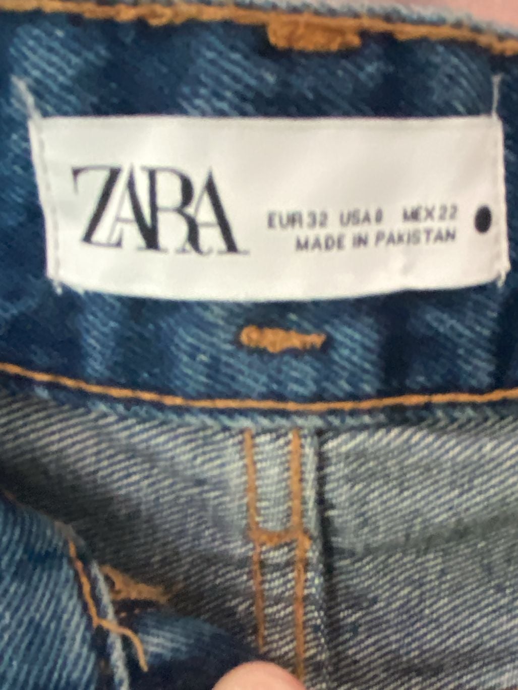 Zara High Rise Dark Wash Wide Leg Jeans 3