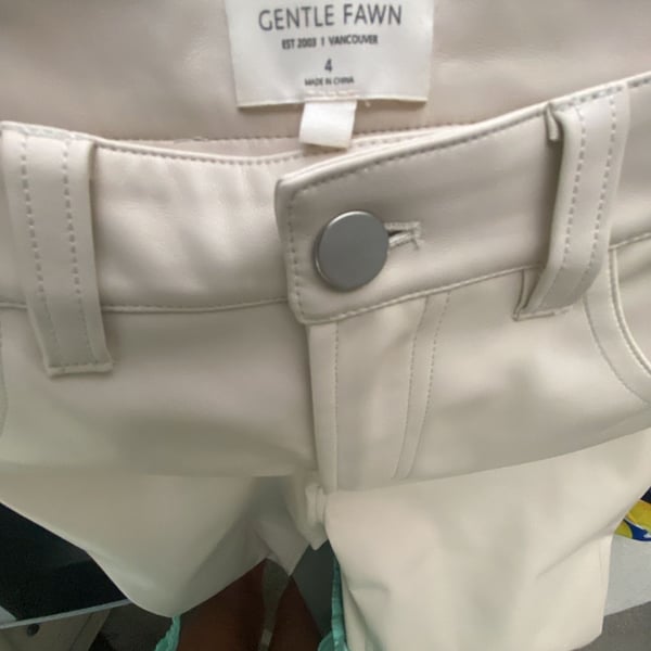 Gentle Fawn Cream Faux Leather Pants Size 4