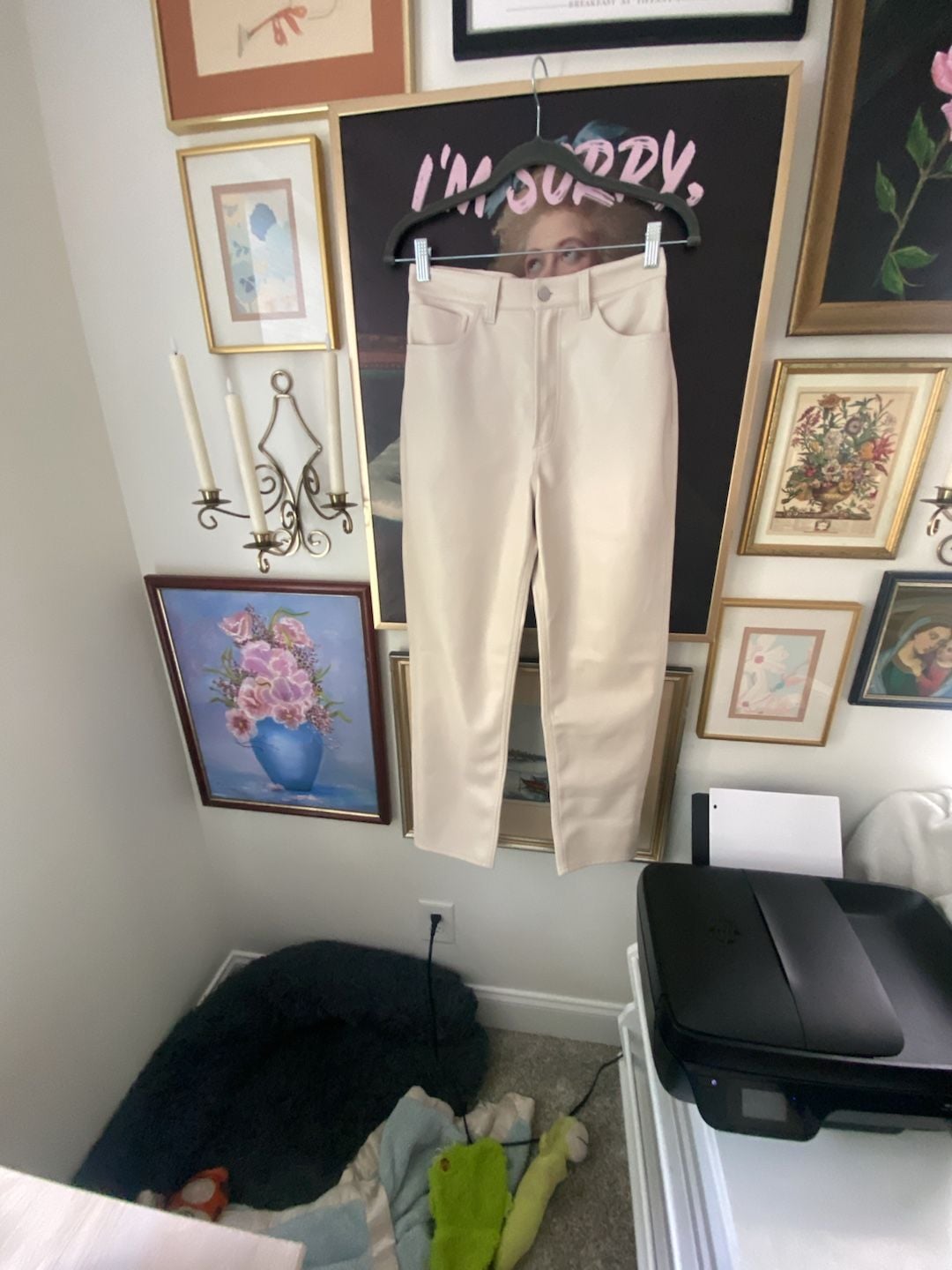 Gentle Fawn Cream Faux Leather Pants Size 4 3