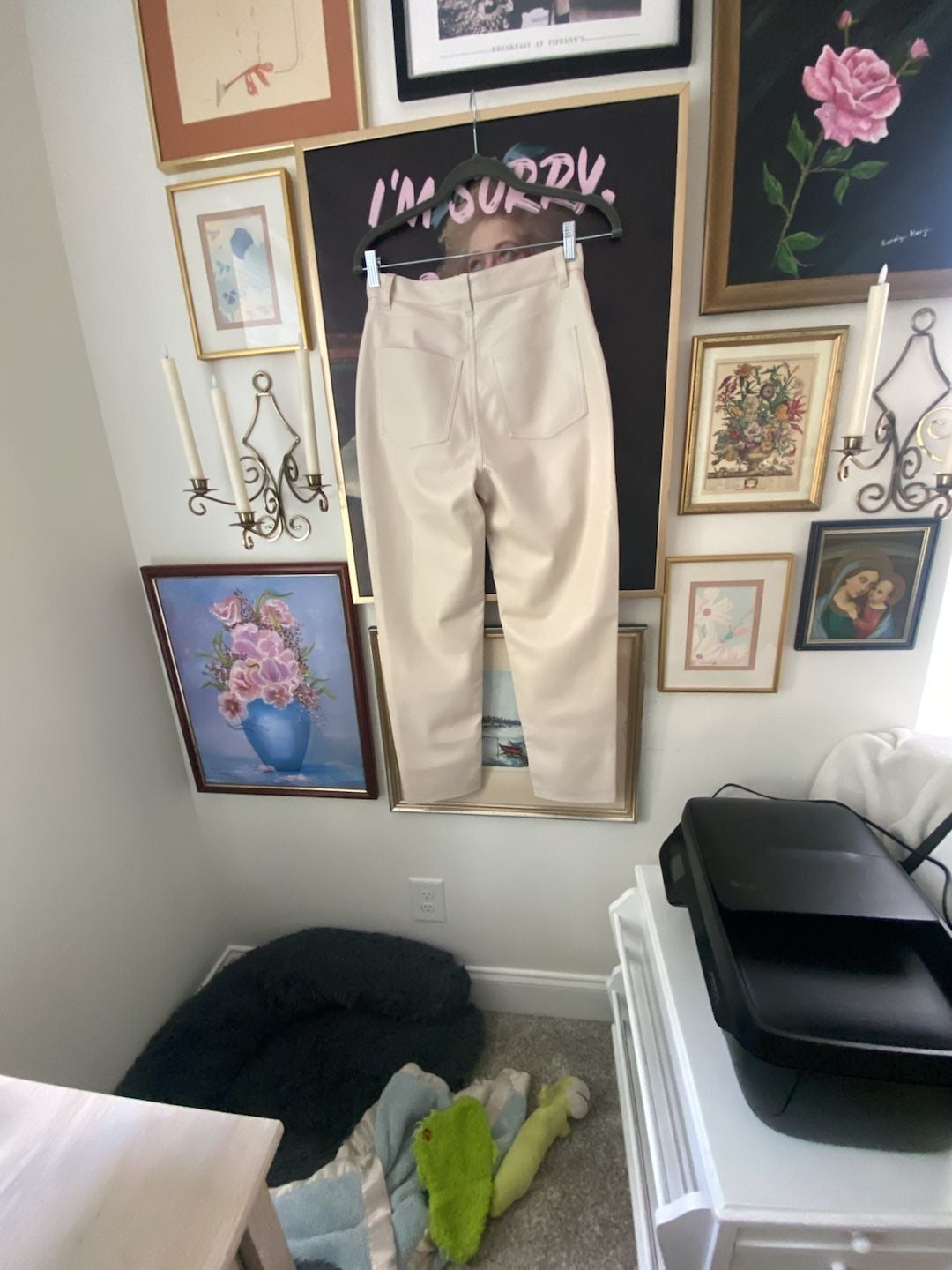 Gentle Fawn Cream Faux Leather Pants Size 4 4