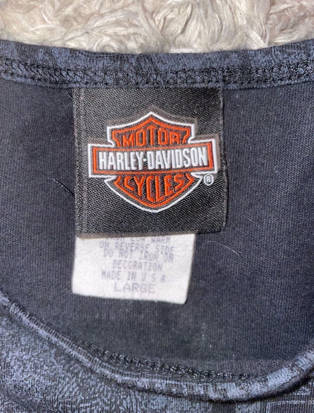 Harley Davidson Women's All Over Print Graphic T-Shirt Black Size Large 3