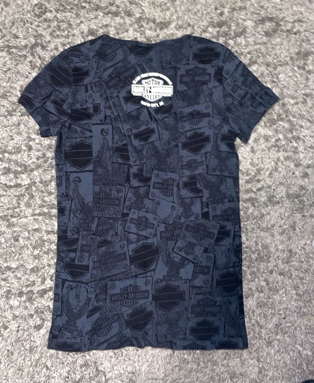 Harley Davidson Women's All Over Print Graphic T-Shirt Black Size Large 4