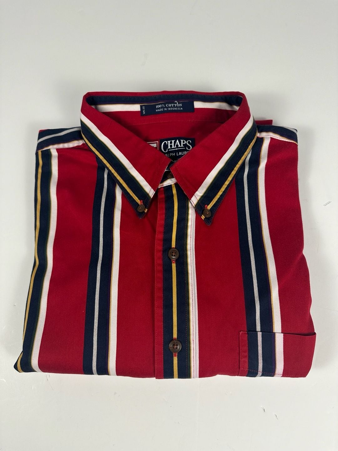 Chaps Ralph Lauren Stripe Button Shirt Mens XL 10