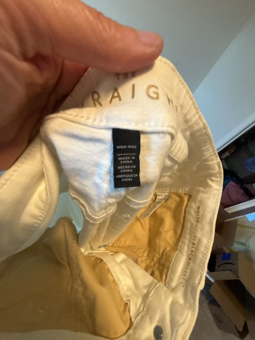 White House Black Market The Straight High-Rise White Jeans Size 4 3