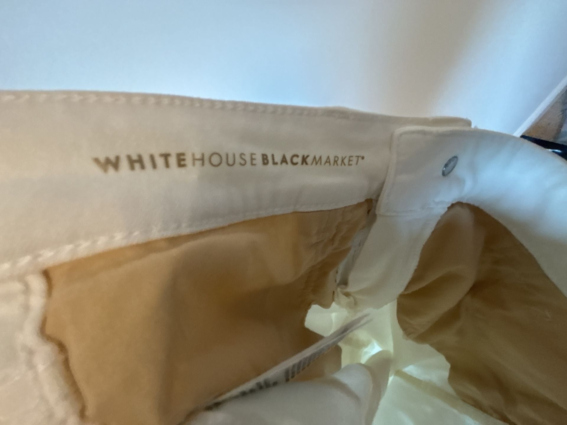 White House Black Market The Straight High-Rise White Jeans Size 4 4