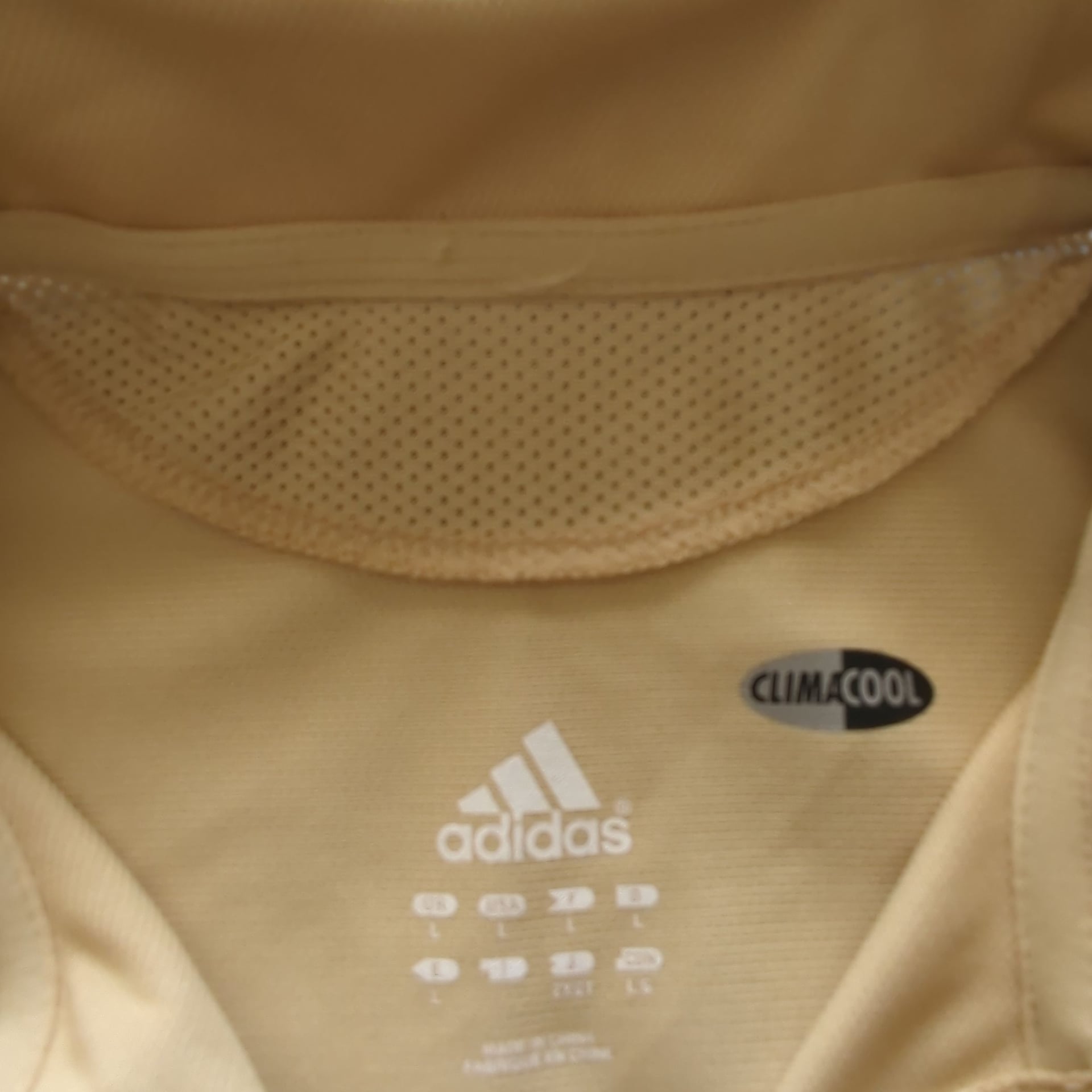 Adidas Women's Climacool Short Sleeve Polo Shirt Beige Gold Men's Size L 2