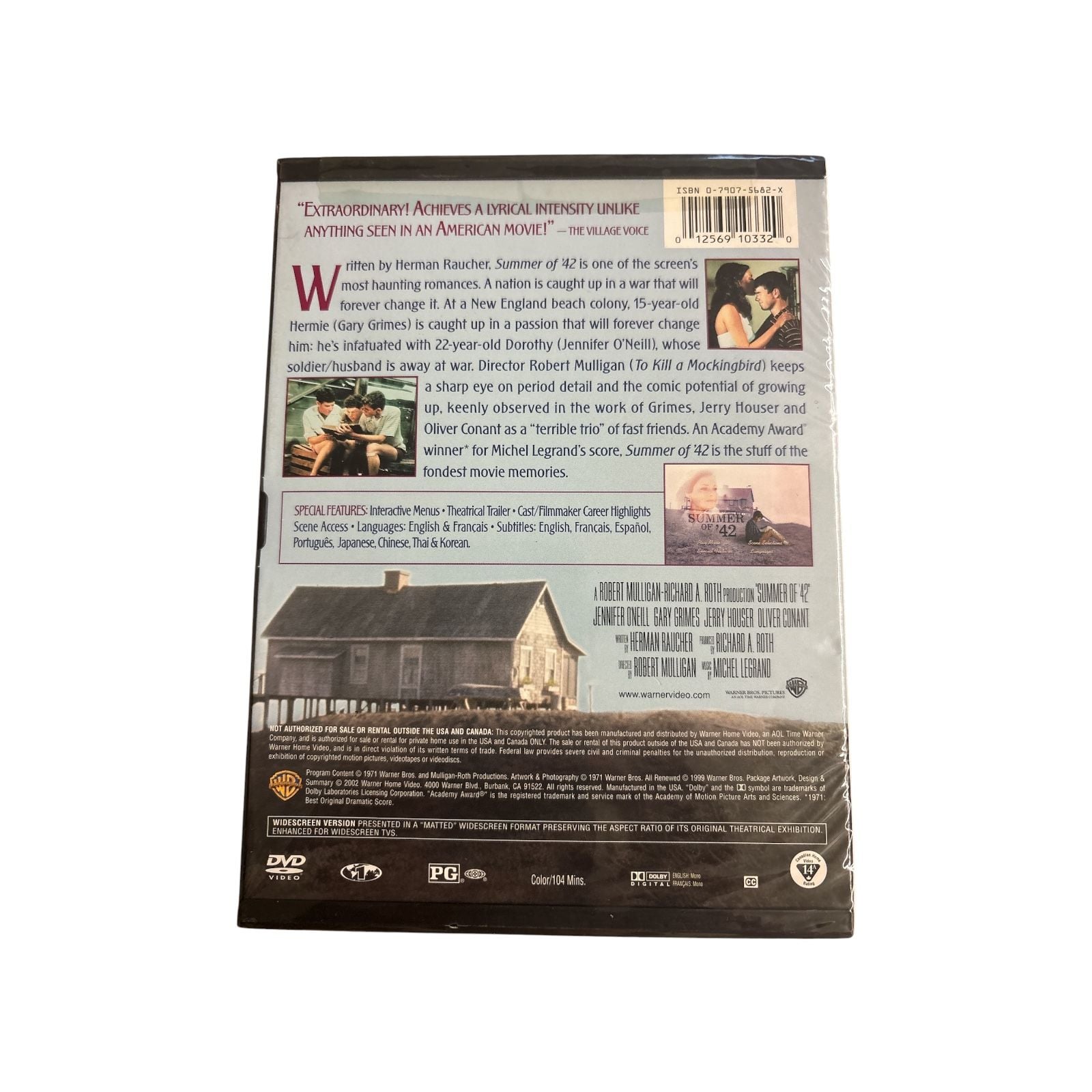 Summer of '42 DVD Widescreen Movie 104 Min Rated PG 1971 3