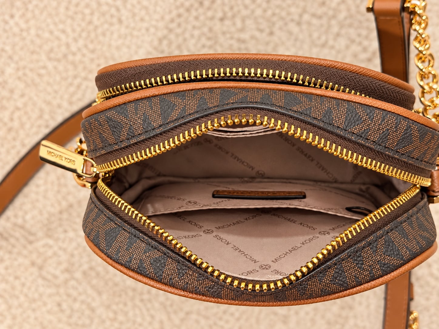 Michael Kors Jet Set Travel Medium Logo Crossbody Bag Brown 3