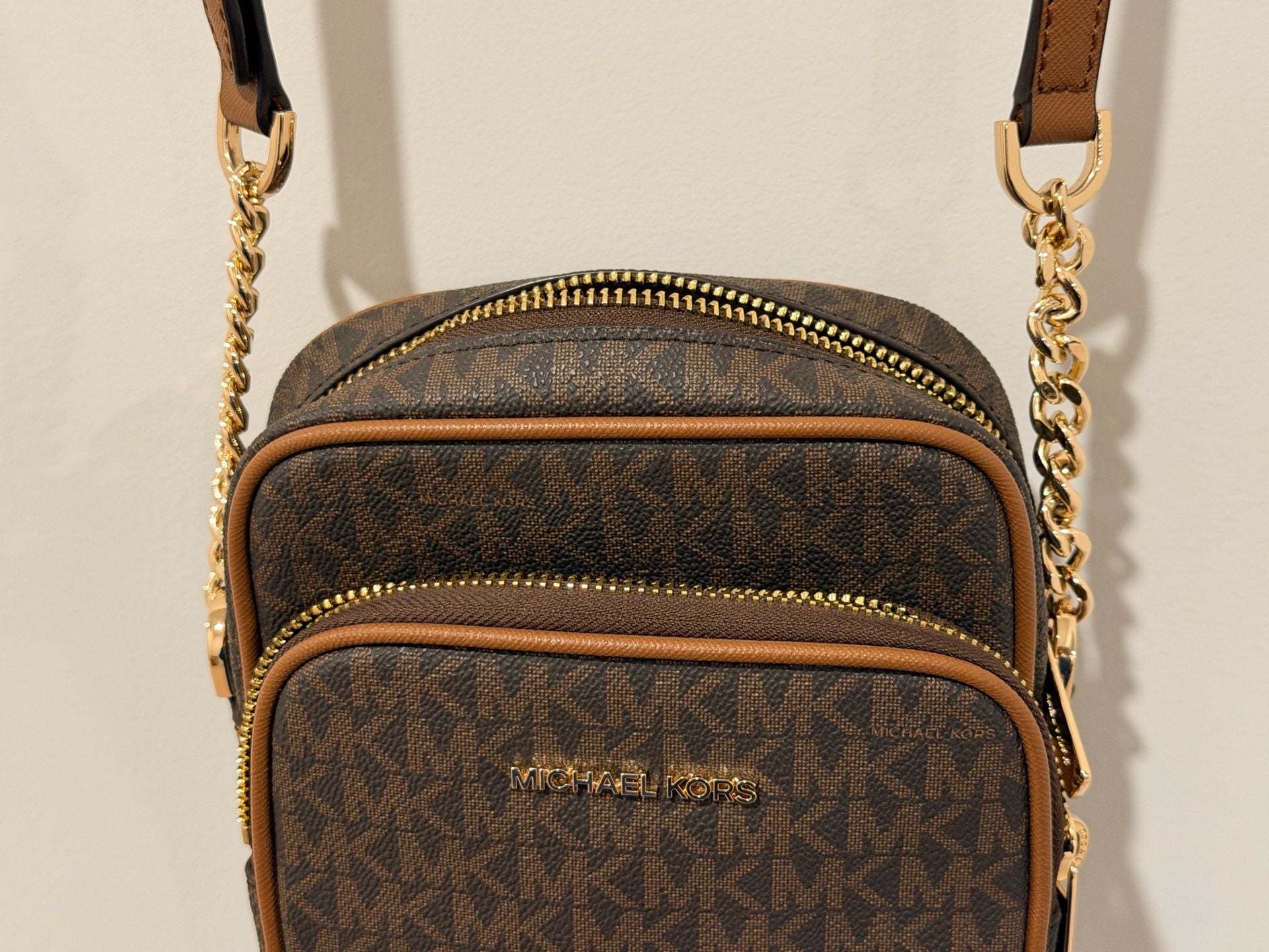 Michael Kors Jet Set Travel Medium Logo Crossbody Bag Brown 7