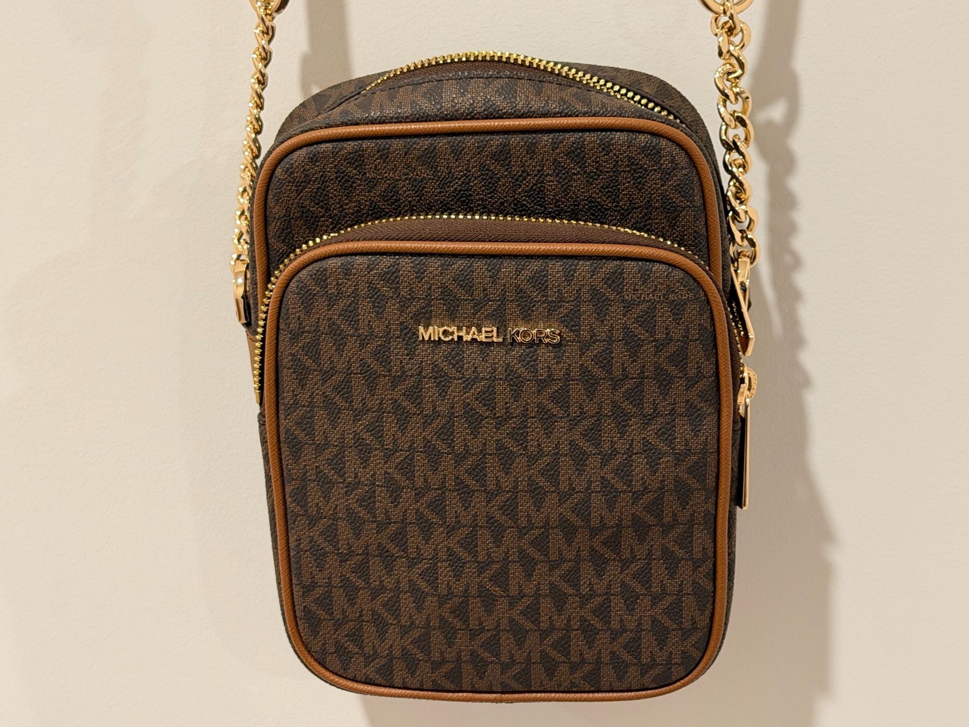 Michael Kors Jet Set Travel Medium Logo Crossbody Bag Brown 11