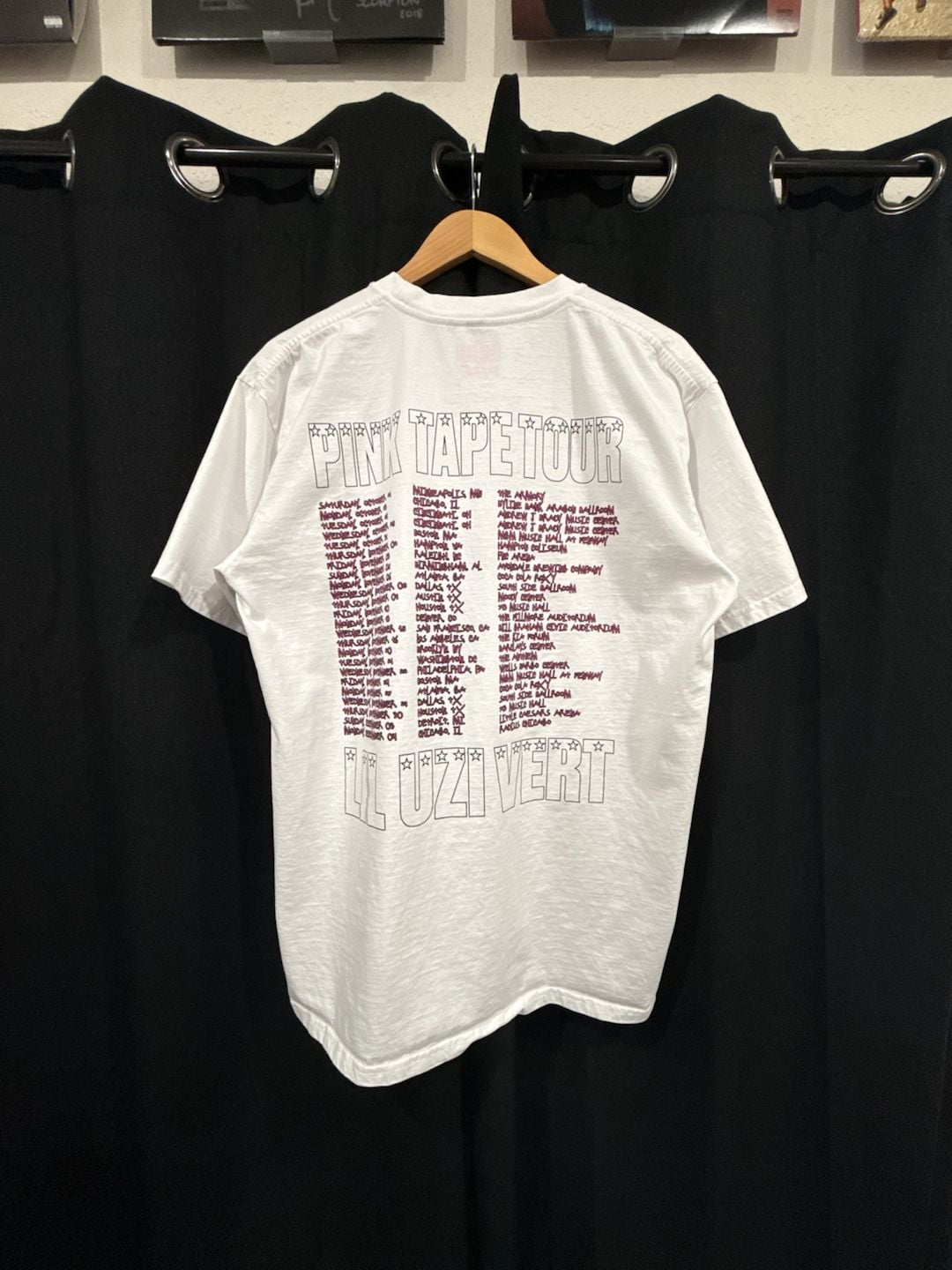 Lil Uzi Vert Pink Tape Tour Graphic Print White Cotton T-Shirt Size XL 4
