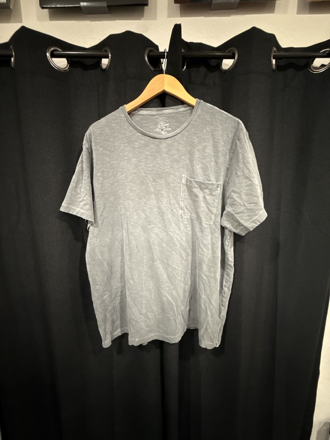 J.Crew Garment Dyed Knit Goods Slub Crewneck Pocket T-Shirt Gray XL 2