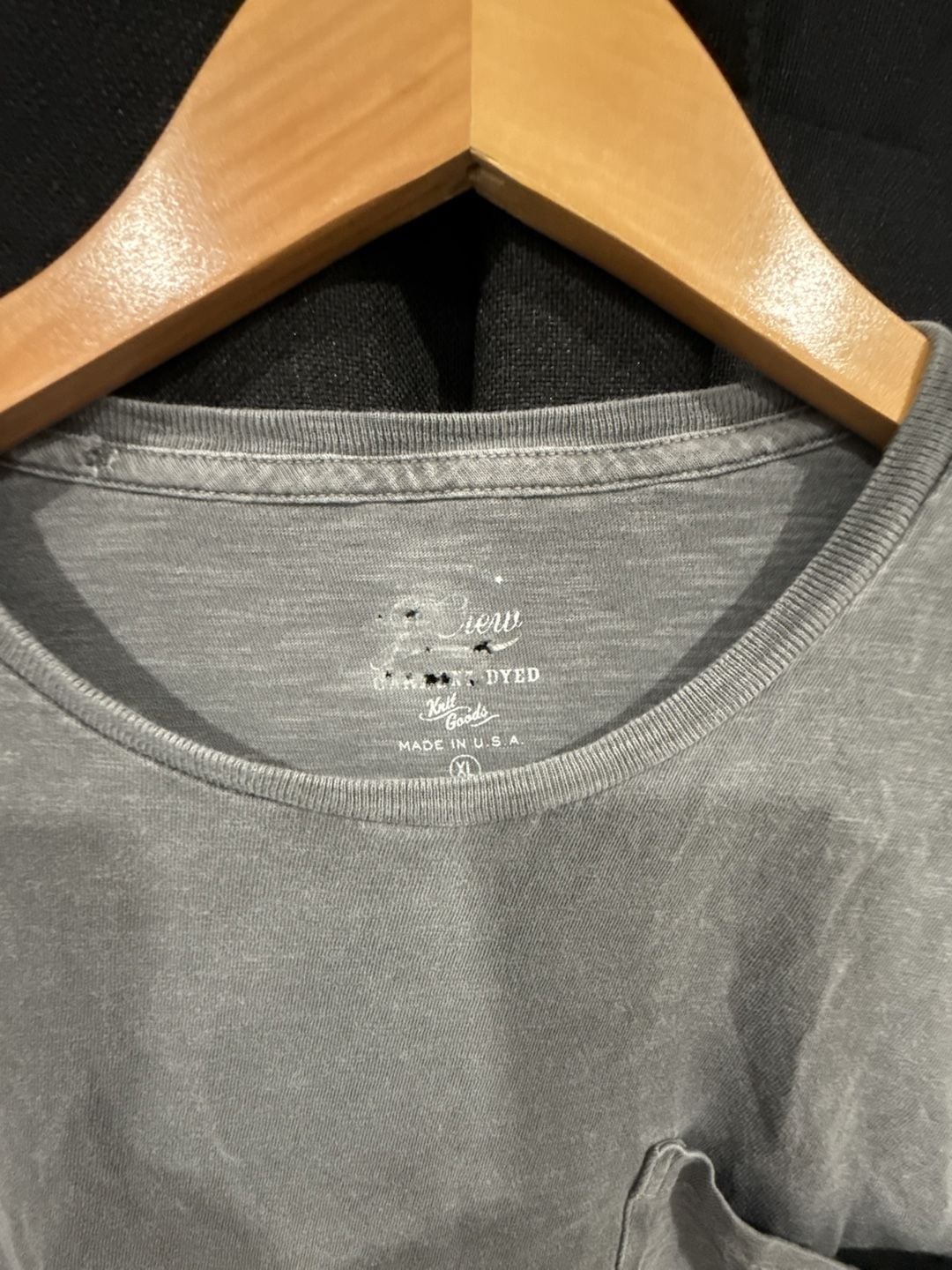J.Crew Garment Dyed Knit Goods Slub Crewneck Pocket T-Shirt Gray XL 5