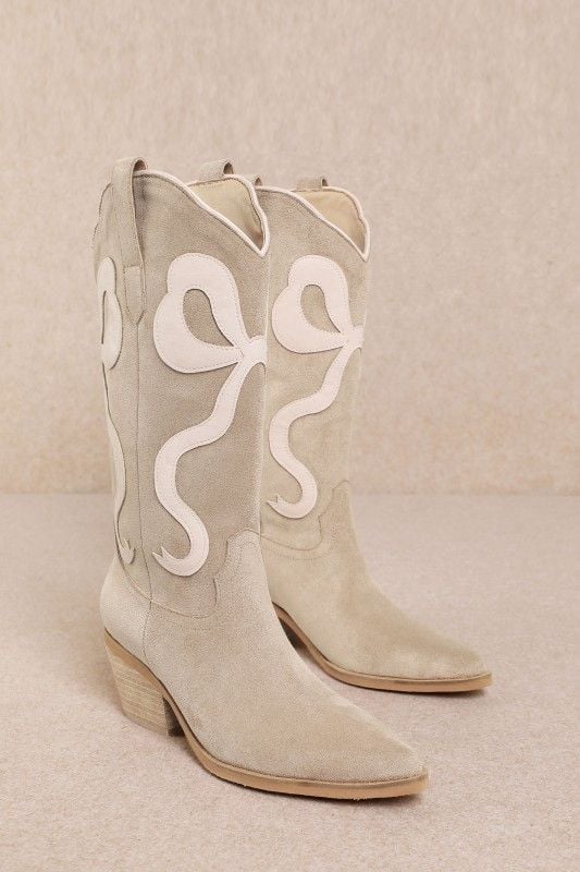 Bowie Cowboy Beige Knee High Western Boots Womens New 8