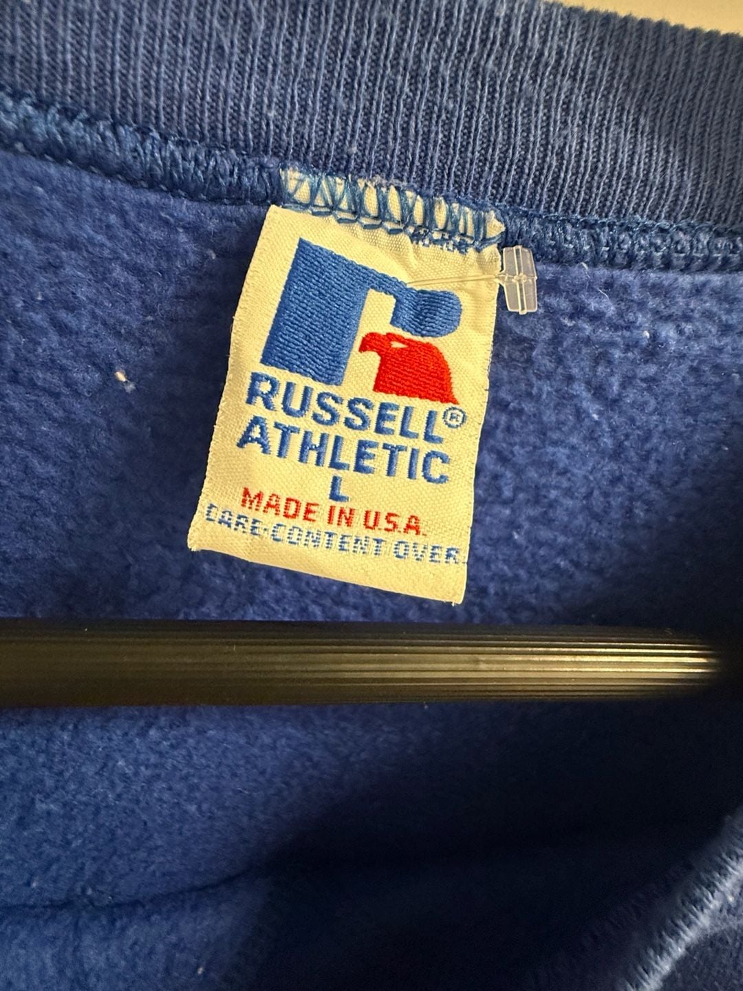 Vintage Russell Athletic I'd Rather Be Biking Graphic Sweatshirt Blue Size L 3